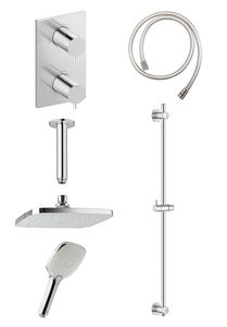 Armatura podtynkowa  SR2 - podtynkowy zestaw prysznicowy termostatyczny (Chrom/srebrny wąż)